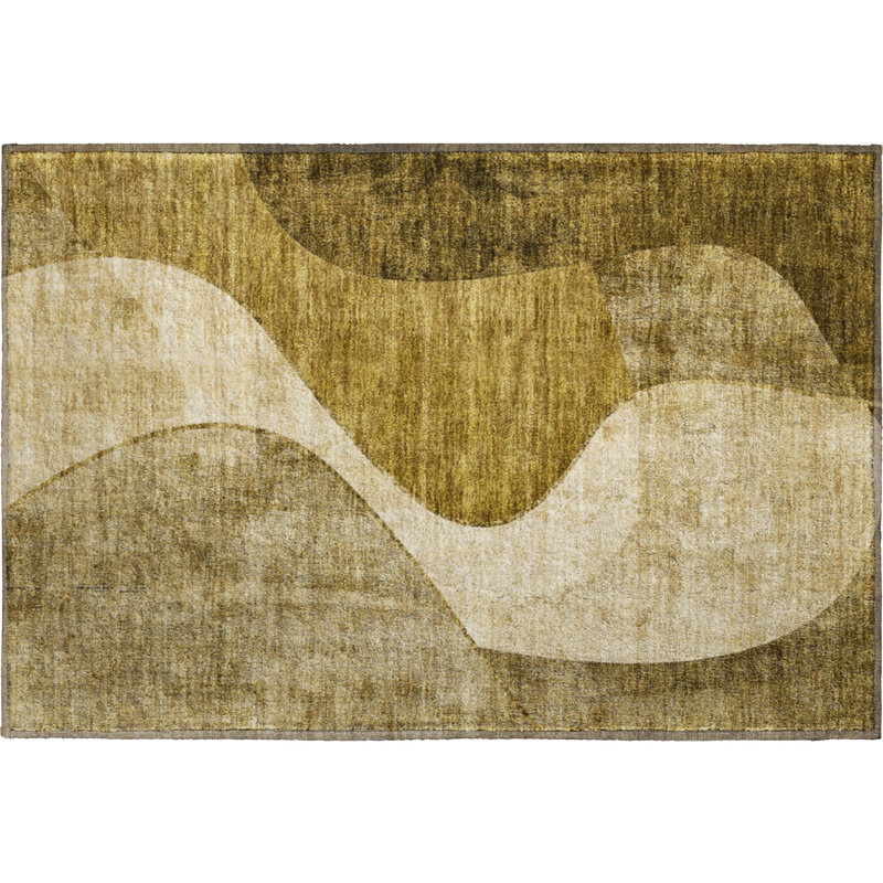 Premium Machine Washable Cerrito Brown Rug, Rectangle 1'8" x 2'6"