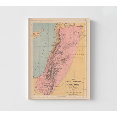 Terre Sainte, Moyen-Orient, Israël - Affaire 1878, affiche antique de carte biblique, carte religieuse