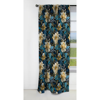 Ethereal Enchantment Paisley Motif II - Rideau floral - Rideau occultant en velours - 1 panneaux