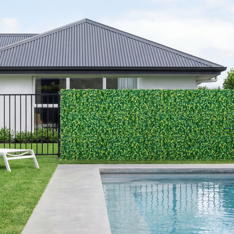 Mur de plantes artificielles, chaque panneau 2 x 8 pi, panneaux de buis artificiels, clôture de haie d'intimité en toile de fond de protection solaire, écran de gazon artificiel pour le mariage, jardin intérieur, extérieur, cour arrière