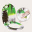 Toilet Seat, Soft Close O-Shape Loo Seat With Quick Release Function, 360° Adjustable Stainless Steel Hinges, Duroplast Top Mounting Toilet Lid, Green Leaves And Black Stones Printing