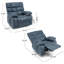 Fauteuil inclinable électrique Zoi, 5 modes de massage, tissu capitonné gris