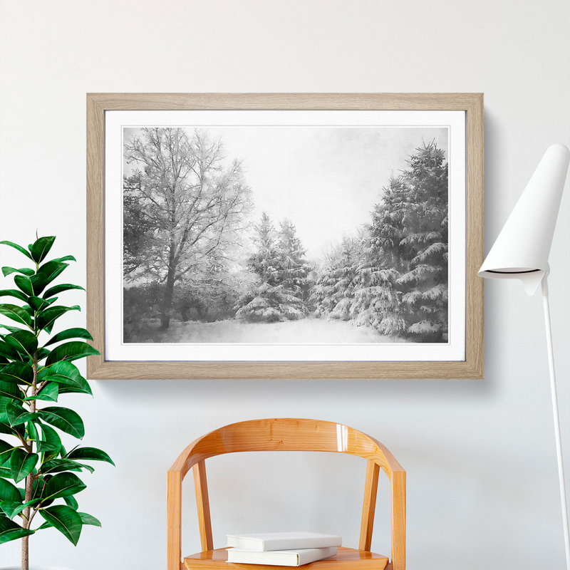 Winter Forest Vol.1 - Picture Frame Painting, 48cm H x 65cm W x 2cm D, Oak Framed