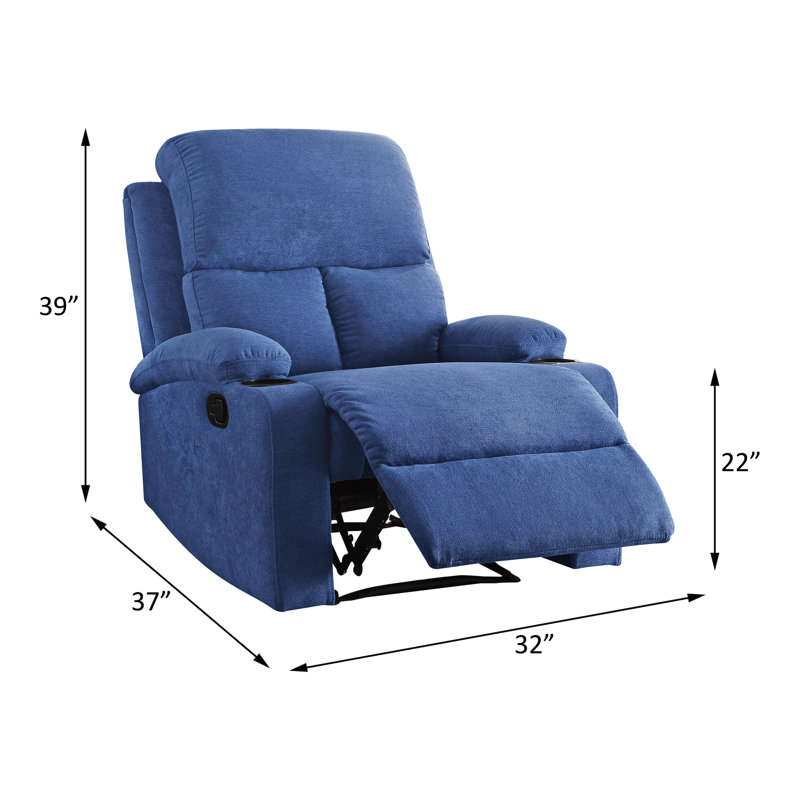 Fauteuil inclinable Piontek, Velours bleu