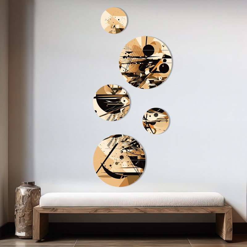 Black and Beige Wild Shapes - Modern Geometric Metal Wall Décor