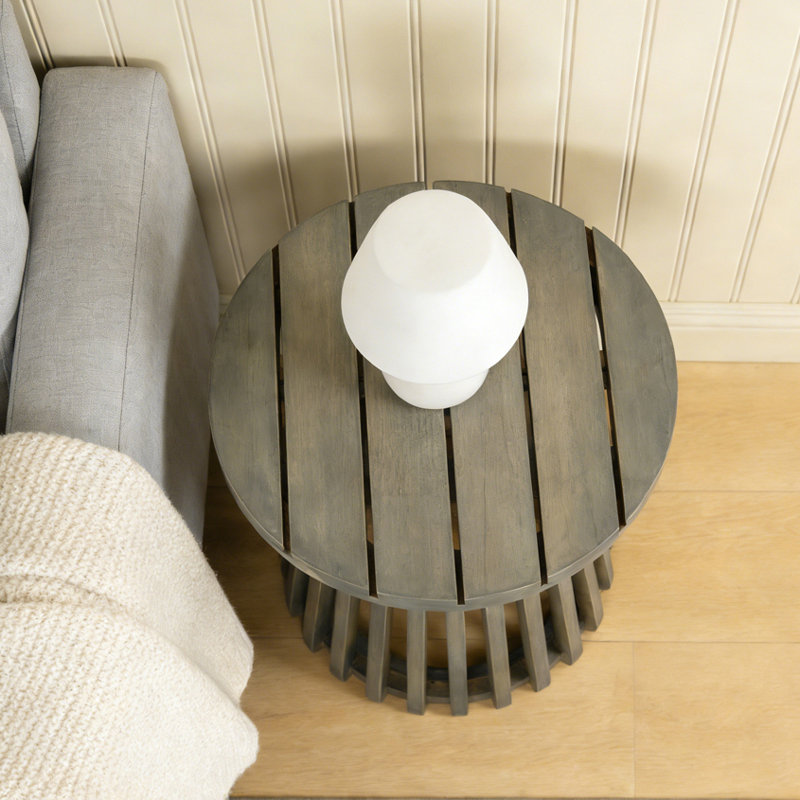 Table d'appoint d'extérieur en bois d'acacia, Gris
