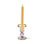 Violet Check Small Glass Candlestick