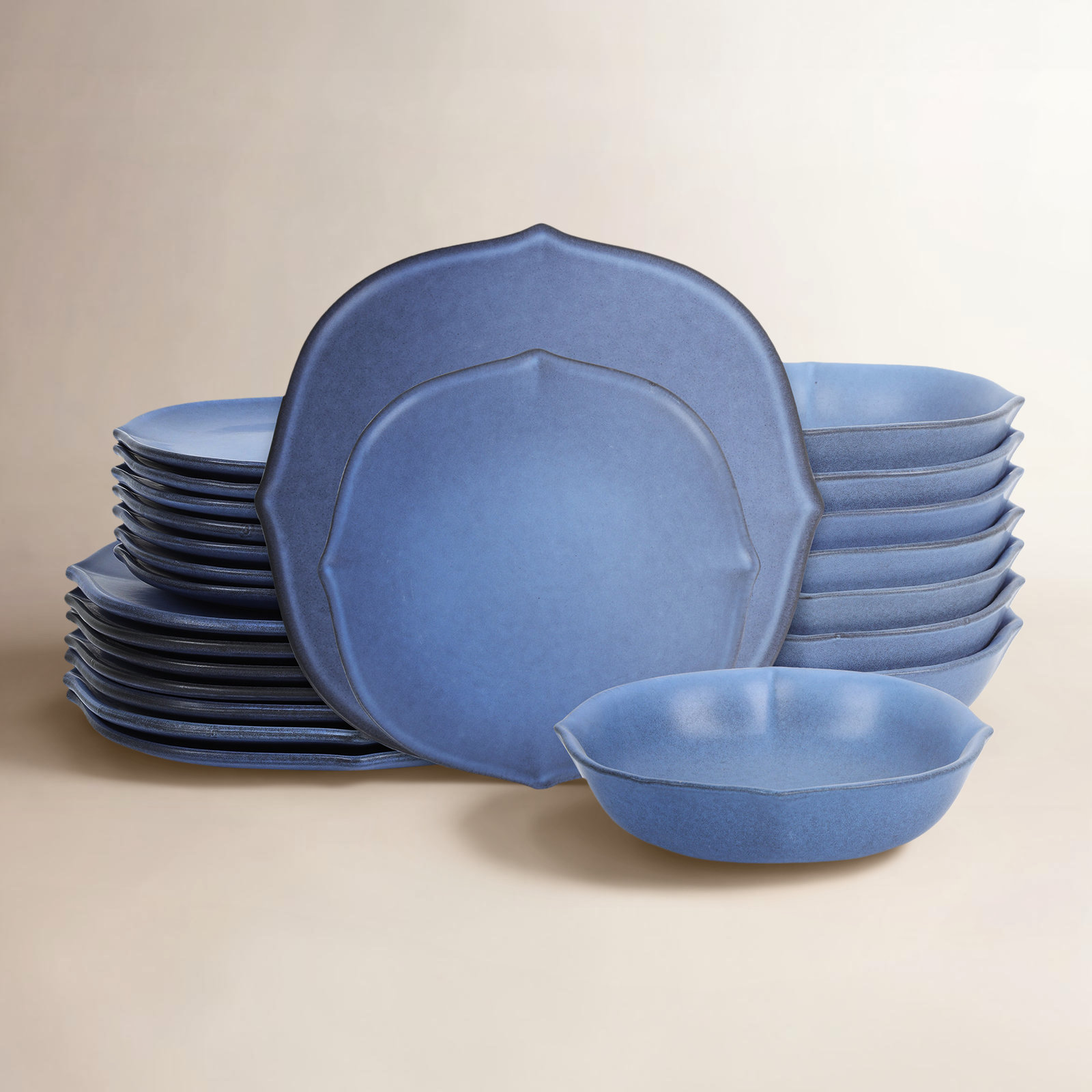 Baskerville Stoneware Dinnerware Set, Blue