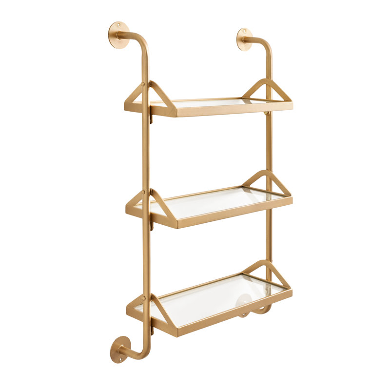 Tiered Storage Wall Shelf, Gold