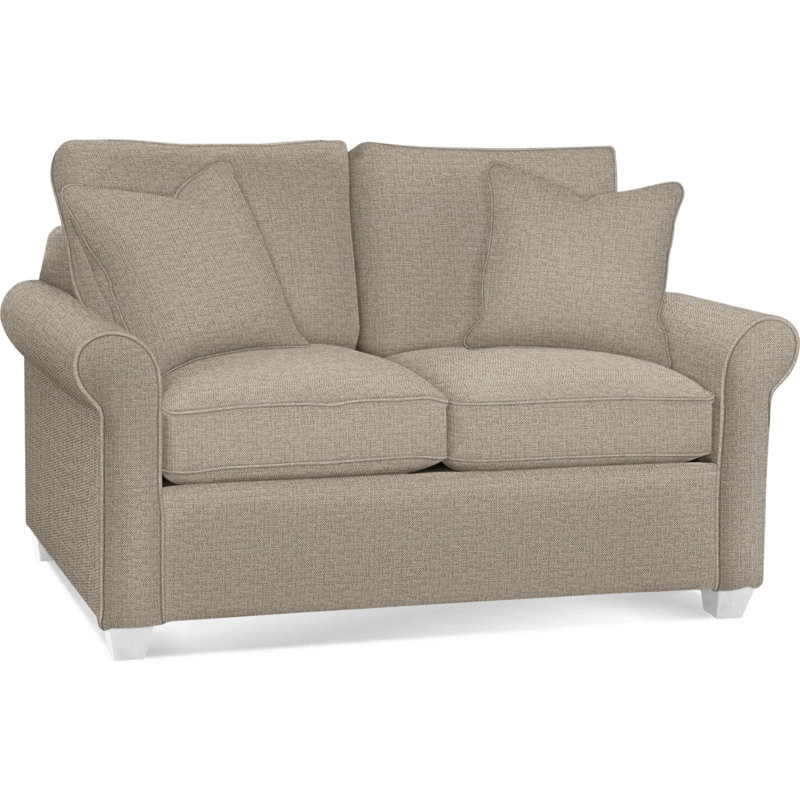 Park Lane Upholstered 73'' Sofa, Frost White, Gel Memory Foam Mattress, Beige Performance Fabric; 0851-73