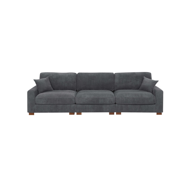 3-Pieces Modular Sofa, Gray