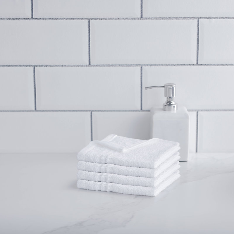 100% Cotton Washcloth, White