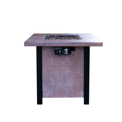 28" Square Patio Fire Heater Stove Cover Function, 50000Btu, Dark Pink, Fiberglass Iron, Heat-, Rust, American Traditional Look 25" H Fireplace Tabletop Maintenance, Heat , Rust-, Classic