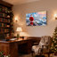 «Christmas Santa on Boat Arctique Landscape Sunset Icebergs Sails», ensemble de 3 impressions d'art sur toile
