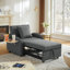 Fauteuil-lit convertible 3 en 1 avec lit escamotable, charge USB et de type C, table d'appoint rabattable, fauteuil inclinable réglable pour la chambre à coucher du salon-1921068363