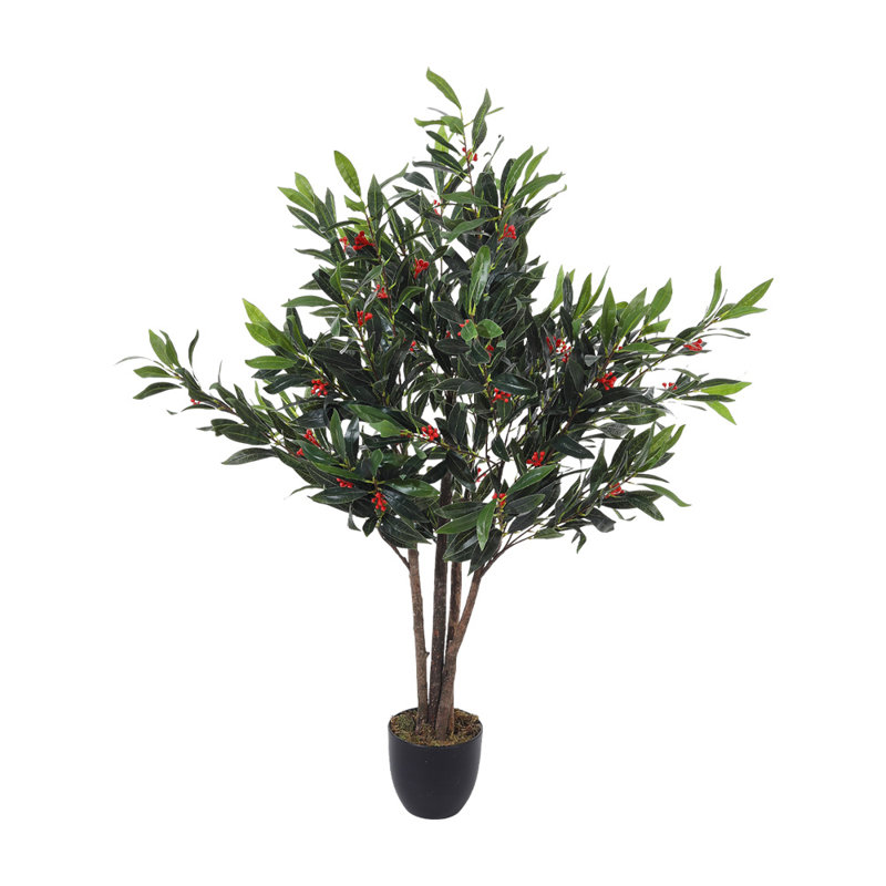 120cm Faux Olive Tree Tree in Freestanding