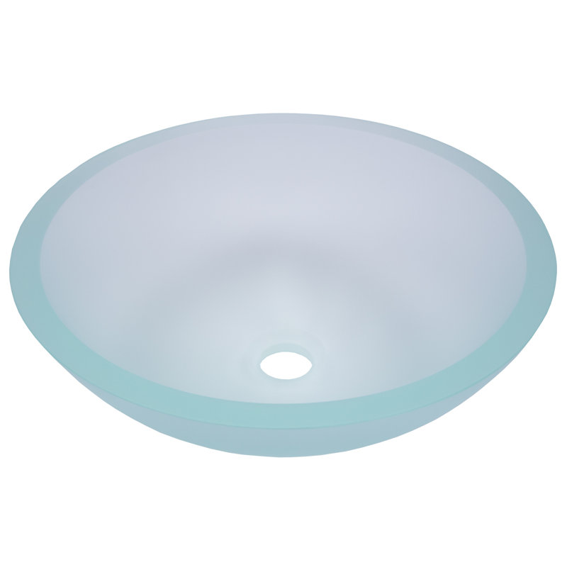 Lavabo de salle de bain vasque circulaire en verre blanc 16,38 po Eden