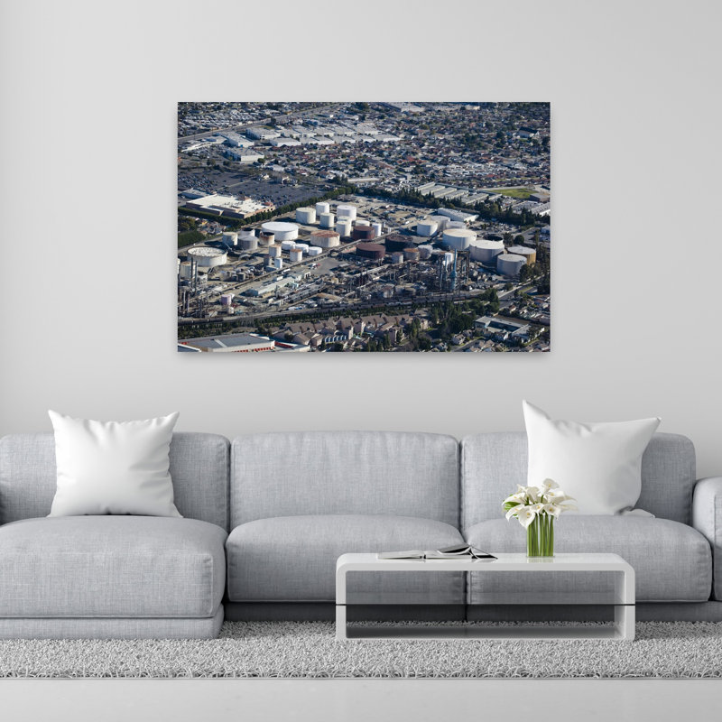 Aerial View Of An Oil Refinery Los Angeles County California USA by Scott M. Tansey - Wrapped Canvas Print