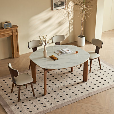31.89 - 50.98 inches solid wood foot adjustable dining table