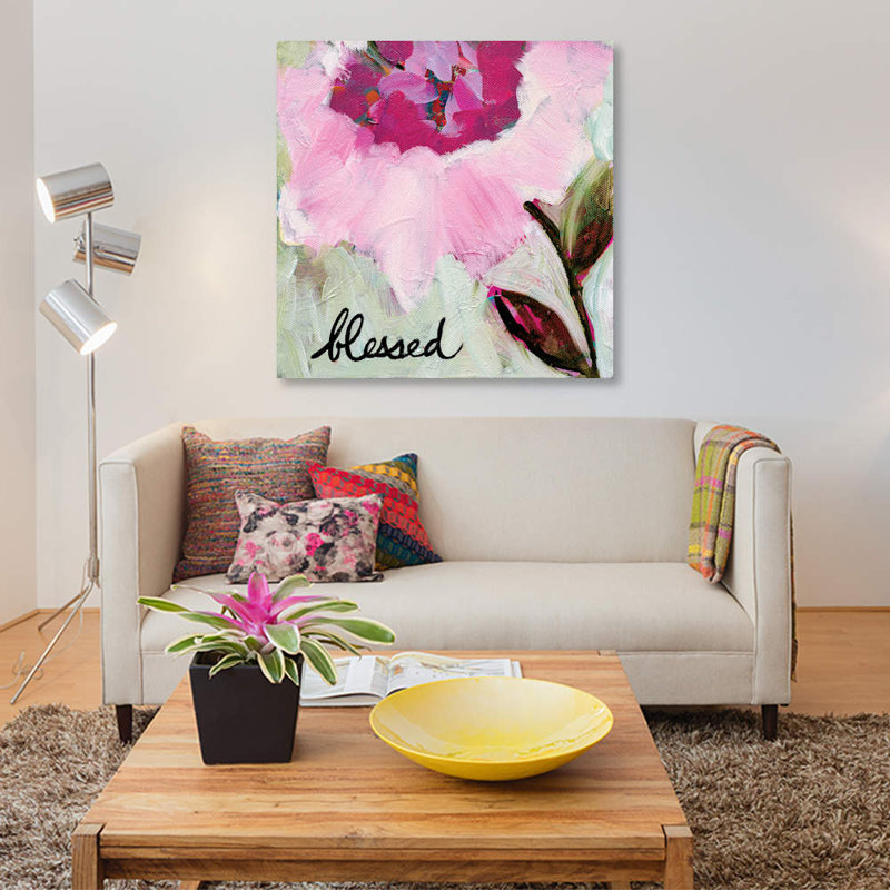 «Blessed», impression sur toile, H 18 po x l 18 po x P 1,5 po, Toile tendue, Pas de tapis