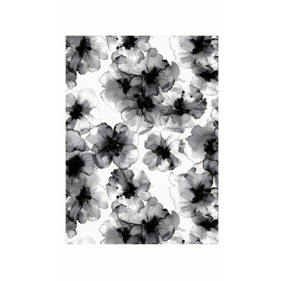 Impression florale moderne noir et blanc