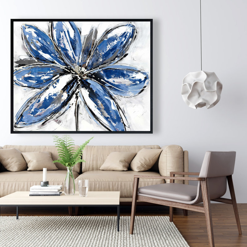 Blue Petal Print On Canvas