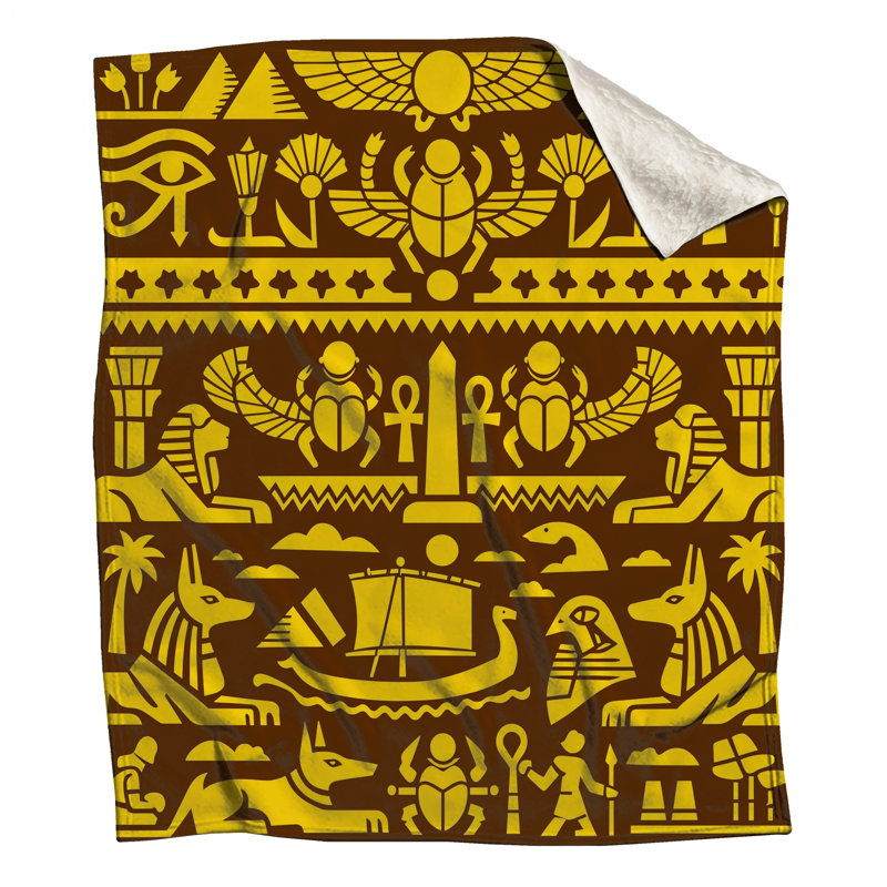 Egyptian Symbols Pattern Blankets, 50in W x 60in H