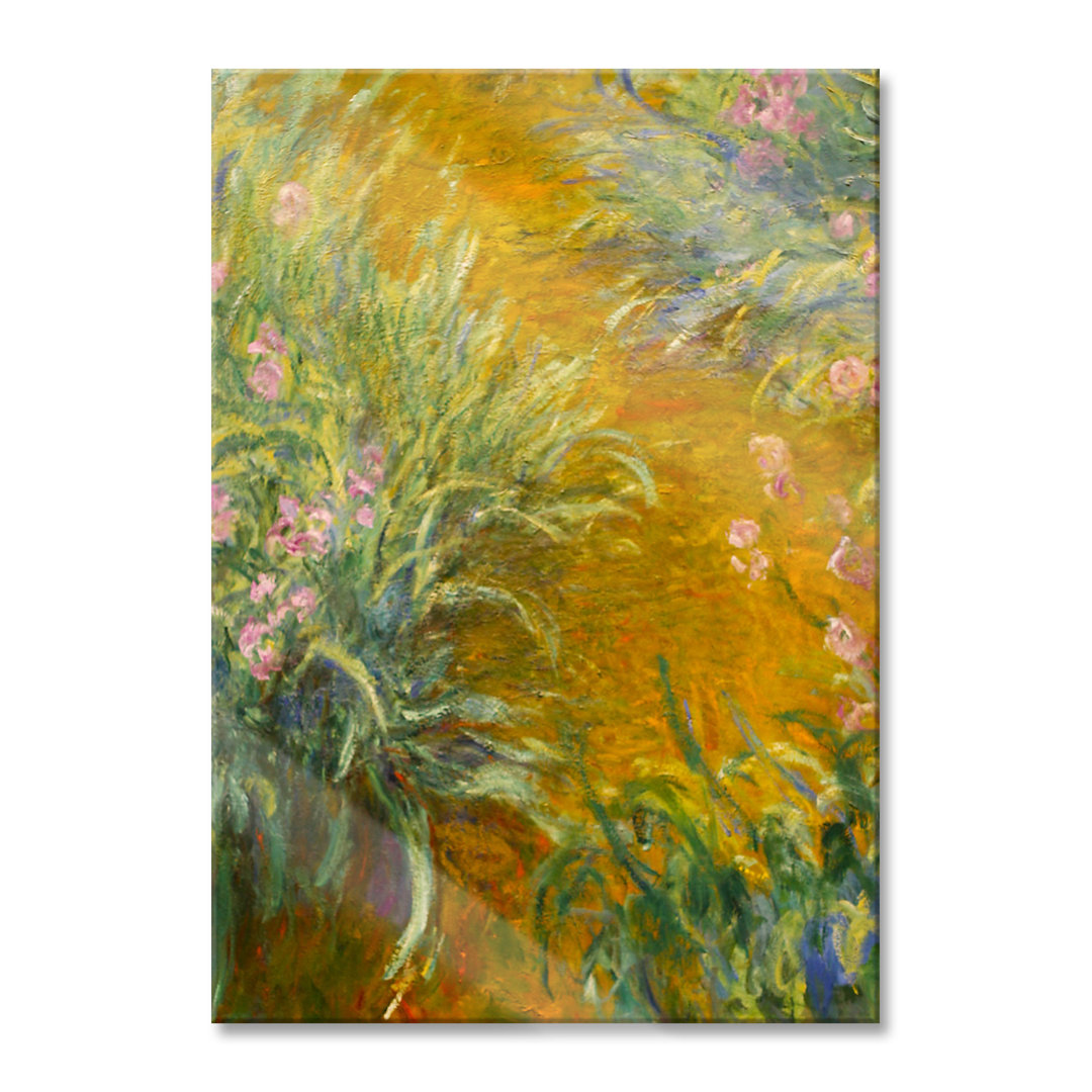 Glasbild Claude Monet - Die Spaziergängerin Suzanne Hoschedé