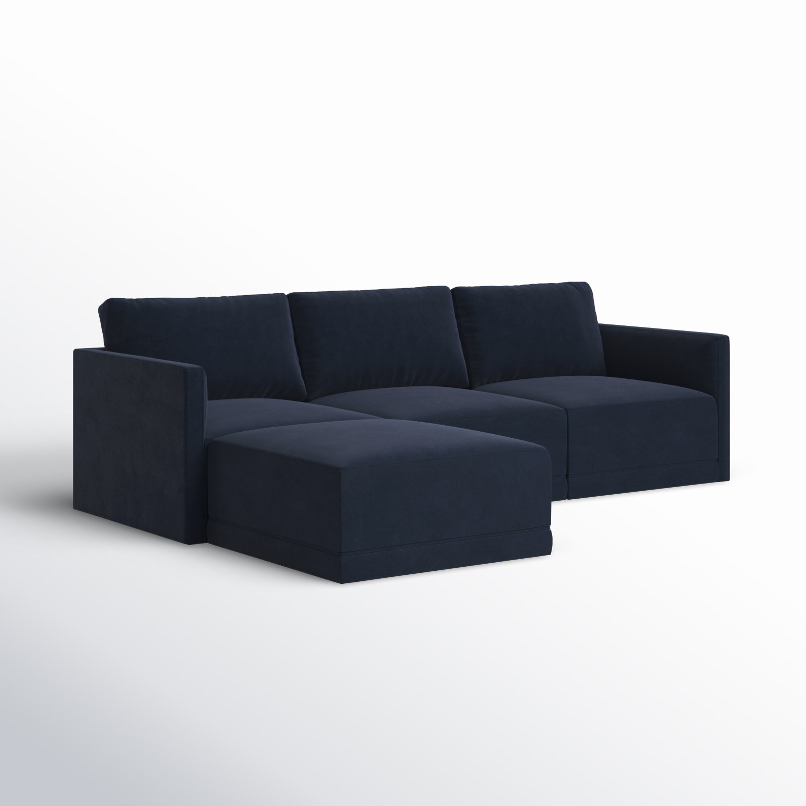 Deirdre Modular Upholstered Reversible Chaise L-Sectional, Navy