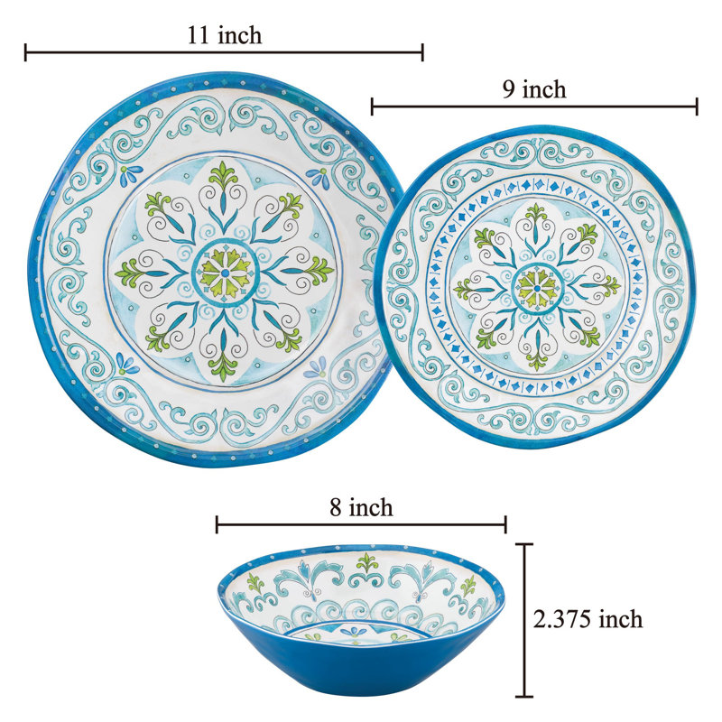 Alden Melamine Dinnerware Set 16 Piece - Service for 4