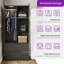 Armoire 71 po H avec miroir, capteur de lumière, tiroirs et tringle-365001326