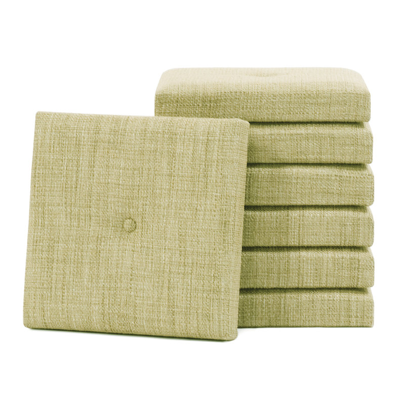 Décoration murale à boutons coco en toile jute, H 16 po x l 16 po x P 1 po, Péridot