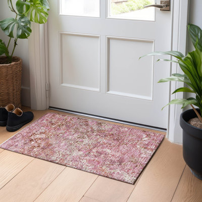 Premium Machine Washable Prisco Pink Rug