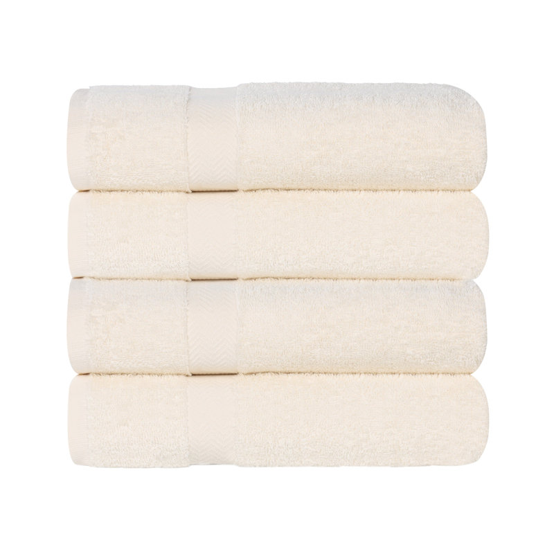 Ensemble de serviettes de bain en coton léger à séchage rapide, Ivoire ivoire, Serviette de bain - paquet de 4
