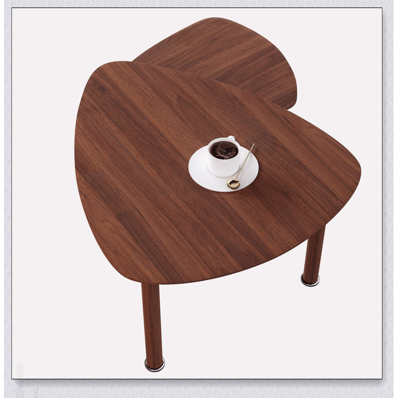 Table basse rotative moderne à 360 degrés, pieds en bois massif, assemblage facile, parfait pour les petits appartements et les salons
