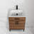 24 Inch Freestanding Bathroom Vanity with Sink – Solid Wood Cabinet, Soft-Close Doors & Adjustable Storage for Small Bathrooms-379108685