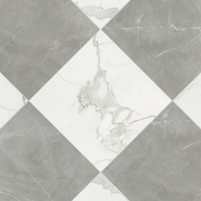 Tuscany 24X24 Checkerboard Amani Grey And Calacatta 24X24 Matte