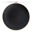Ensemble de 120 couverts ronds jetables en plastique biologique noir à bordure dorée