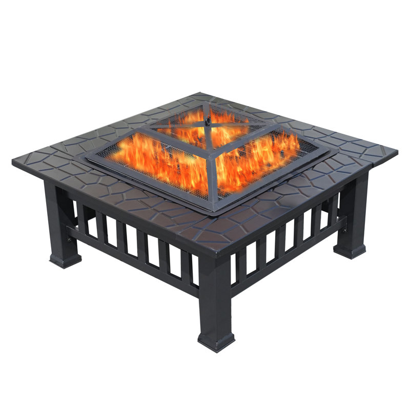 Hasime Steel Outdoor Fire Pit, Black