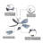 Kemp 29" 5-ABS-Blade Small Classic Ceiling Fan with LED Lights and Remote,White-407609322