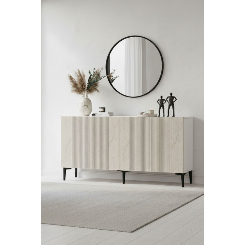 Console, Blanc / Traverti