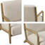 Fauteuil Mid-Century rembourré et confortable avec structure chic en bois massif et tissu d'ameublement-1989332946