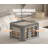 3 Openings Clothes Storage Bins With Metal Frame, Foldable Storage Bin For Clothes, Clothing Storage Bins With Lid, Linen Storage Box With Clear Window＆ Zippers＆ Durable Handles.(3 Pcs,Light Grey,40L)