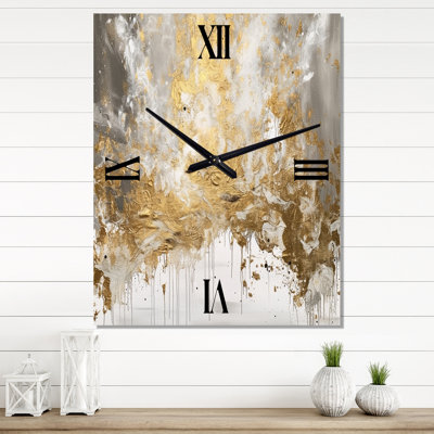 Golden Abstract - Abstract Modern Wall Clock