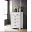 Commodes et amp; Commode à 5 tiroirs moderne blanc Cassini 31 po | Blanc | Bois d'ingénierie