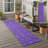 8' Runner Purple Geometric Washable Non Skid Indoor Outdoor Runner Rug
