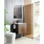 Meuble-lavabo mural de 24 po avec rangement flottant et porte-serviettes noir, base solide, charnières à fermeture en douceur, lavabo en céramique à un trou, design contemporain, grand