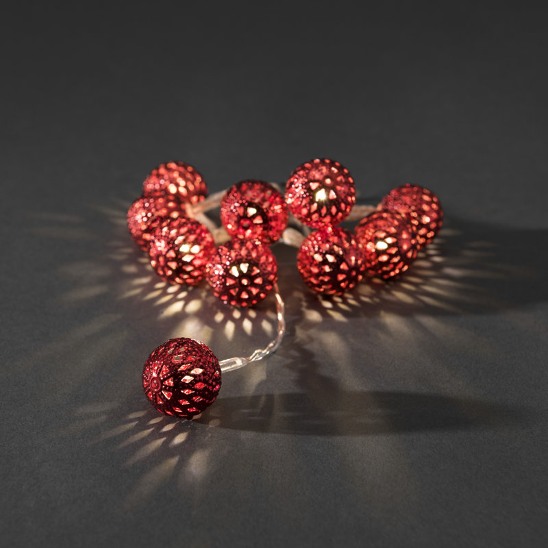 120cm LED Battery Powered 10 - Bulb Wide Angle LED String Light, Red