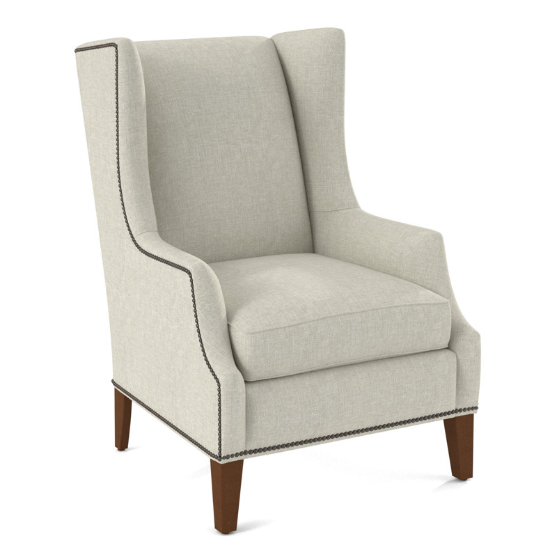 Wingback Chair, Salvador Asphalt, English Saddle