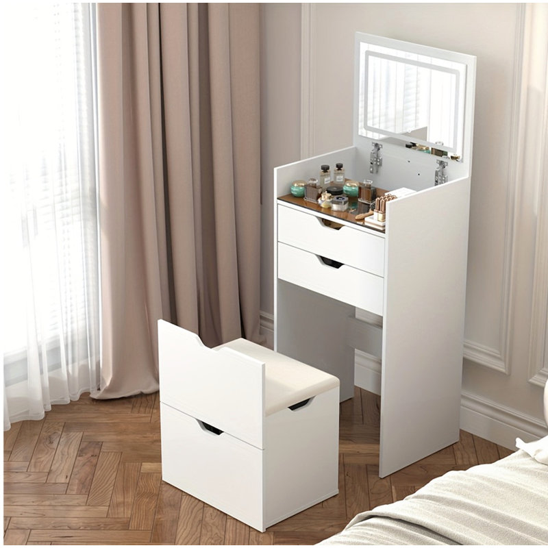3-in-1 Multifunctional Dressing Table Set, White